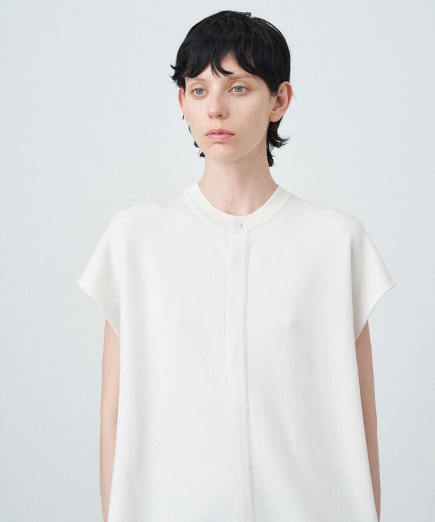 ATON 50/2 NATURAL DYE ORGANIC COTTON | バンドカラードレス WARM WHITE