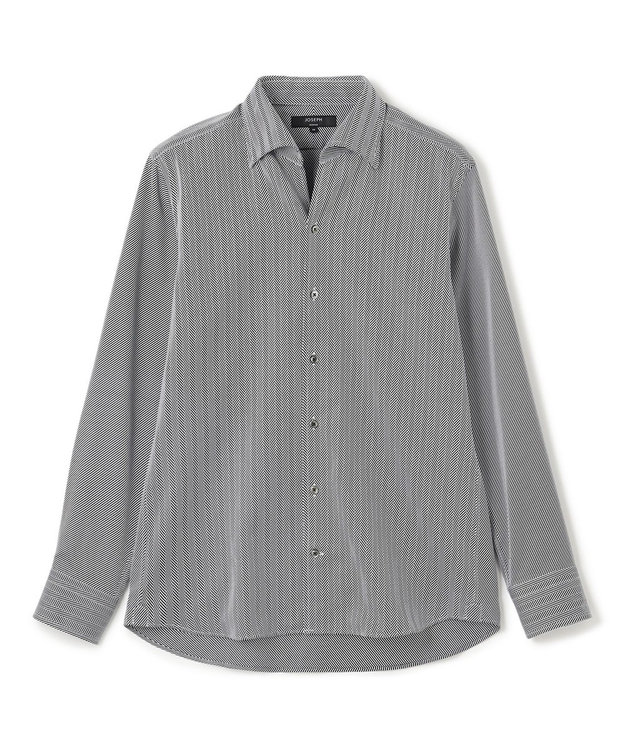 JOSEPH HOMME ツイルへリンボンクレイジー　イタリアンカラードレスシャツ ブラック系1