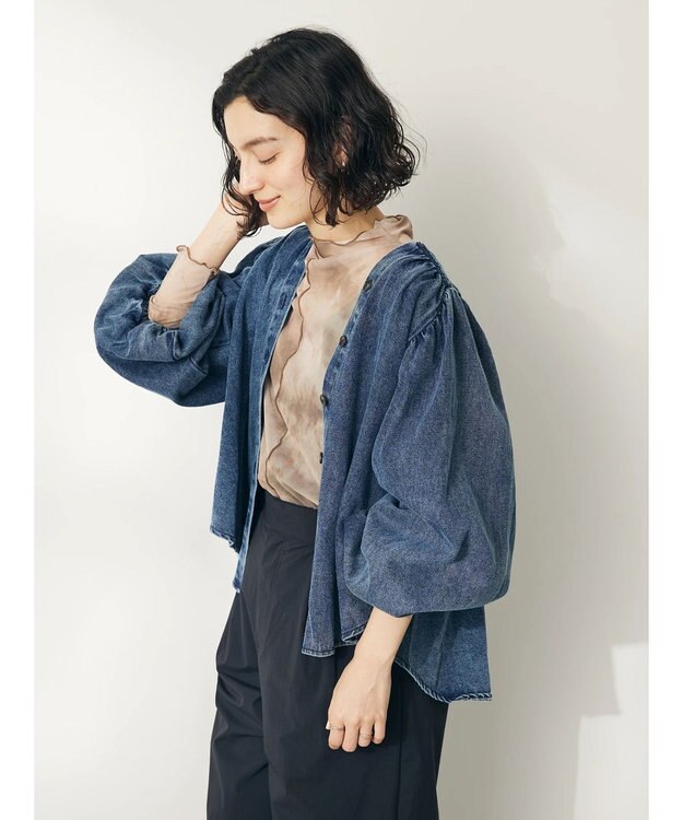 CRAFT STANDARD BOUTIQUE デニムギャザーヨークブラウス Indigo