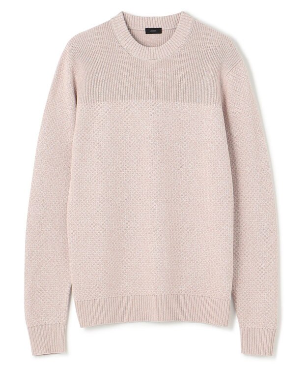 JOSEPH HOMME 【LEON 掲載】シルクバルキーハニカム　クルーネックニット ローズ系