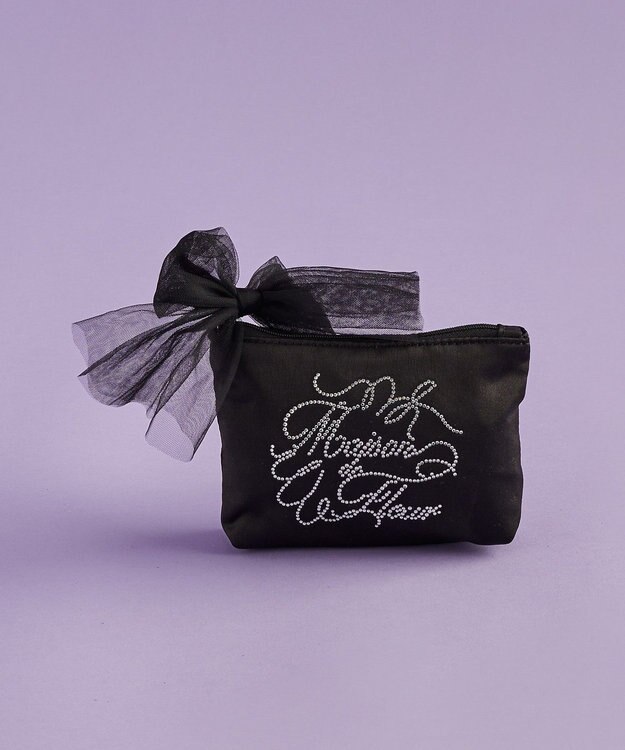 Maison de FLEUR ラインストーンポーチ Black