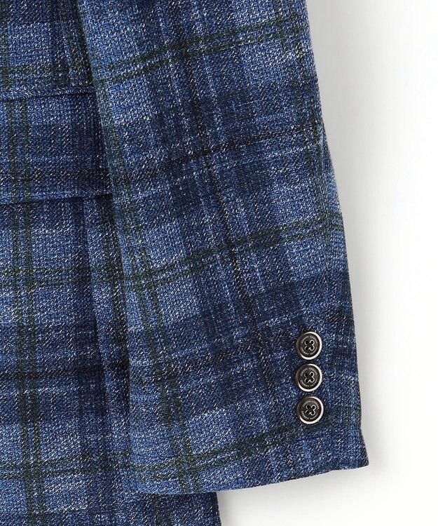 JOSEPH ABBOUD 【イタリア素材/軽量/ストレッチ】サマーツィード ジャージー プリント ジャケット ネイビー系4