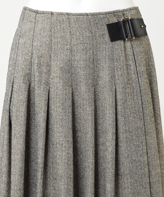 23区 【R(アール)】ウールラメ タックラップスカート モノトーン