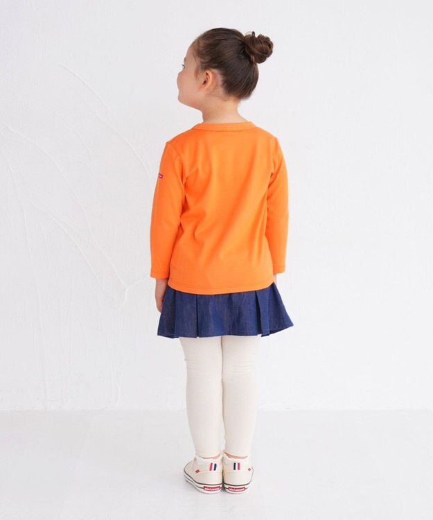 MIKI HOUSE HOT BISCUITS 【80-120cm】 カラフルロゴ 長袖Tシャツ オレンジ