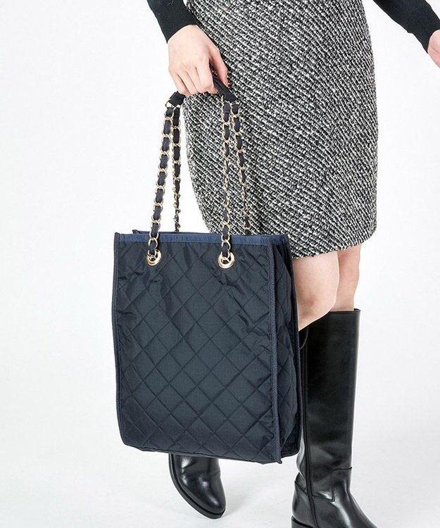 LeSportsac CHAIN N/S TOTE/ディープシーブルーキルト ディープシーブルーキルト