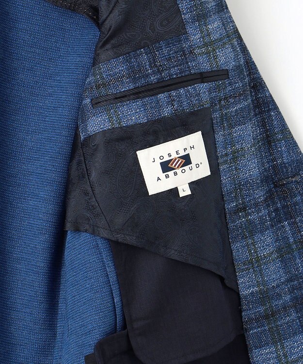JOSEPH ABBOUD 【イタリア素材/軽量/ストレッチ】サマーツィード ジャージー プリント ジャケット ネイビー系4