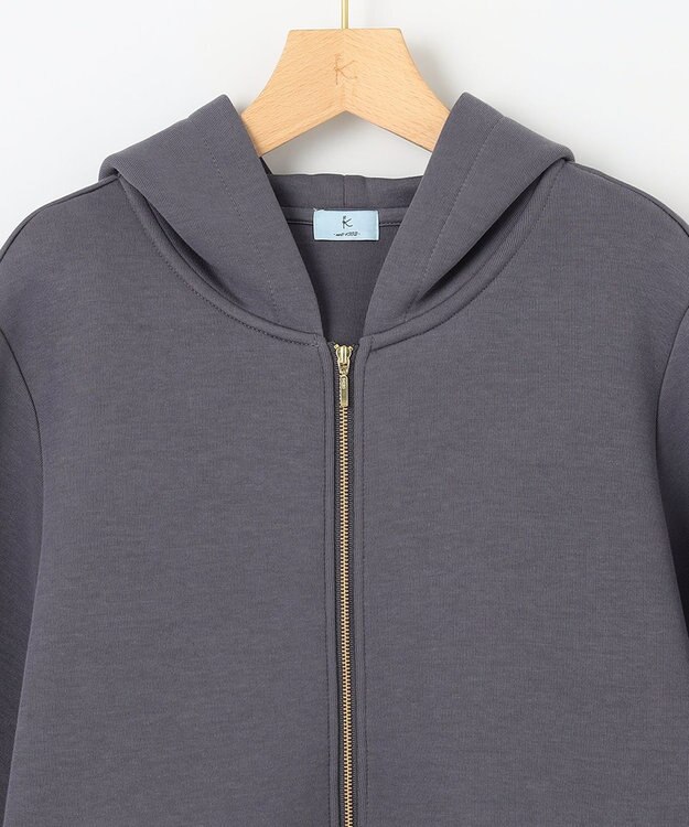 組曲 ダンボールジャージー ジップアップパーカー チャコールグレー系