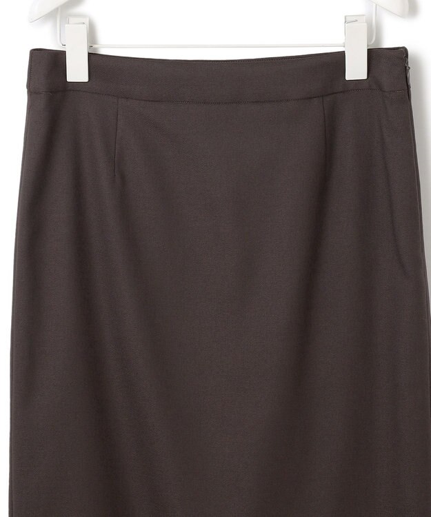 ICB L 【洗える】プロヴィスウールツイル  タイトスカート チャコール系