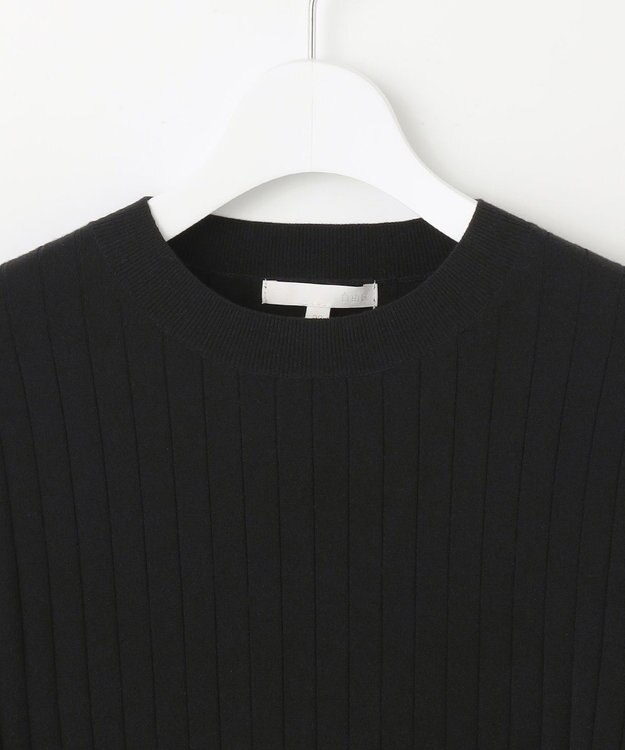 自由区 S レーヨンストレッチリブインナー ニット ブラック