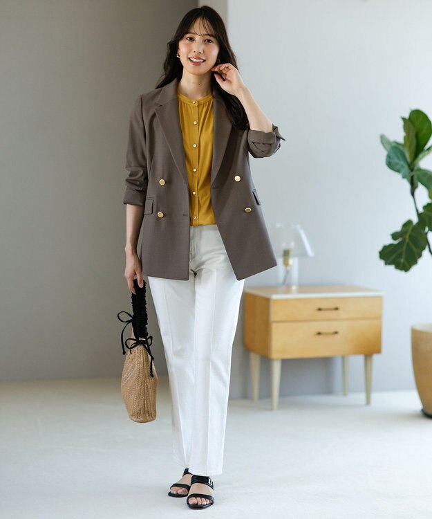 ANY SIS S ウーステッドエステル テーラード ジャケット モカグレー