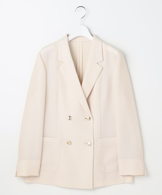 ANY SIS L シアーメッシュ ダブルジャケット ライトベージュ