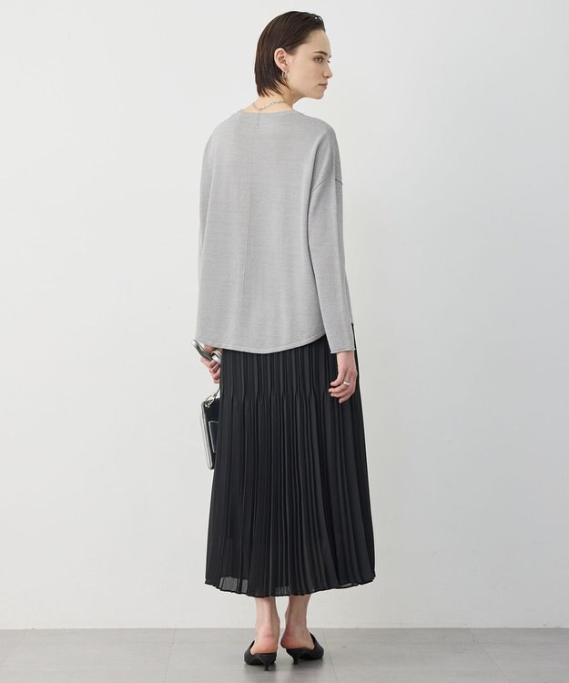ICB L 【先行予約】ライトジョーゼットプリーツ スカート チャコール