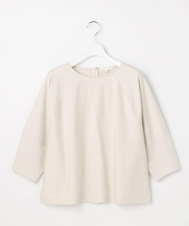 自由区 S ストライプコットンタイプライター ベージュ×オフ