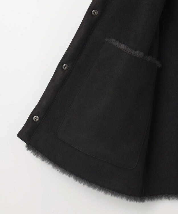 自由区 リバーシブルエコメリノムートン ジレ アッシュ