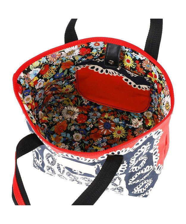 tsumori chisato CARRY ダイヤモンドフラワー ハンドバッグ 手提げ リバーシブル 花柄 ブラック