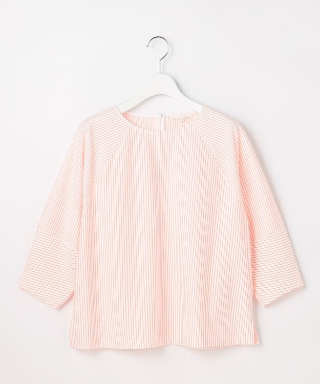 自由区 S ストライプコットンタイプライター オフ×ピンク