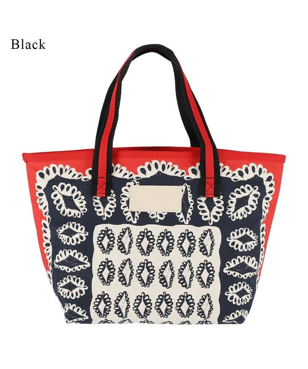 tsumori chisato CARRY ダイヤモンドフラワー ハンドバッグ 手提げ リバーシブル 花柄 ブラック