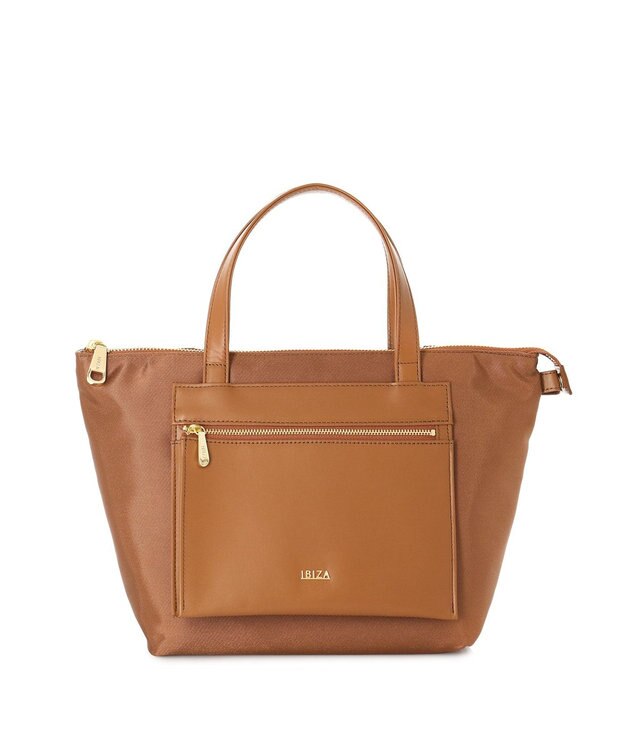 IBIZA コモド　オペラナイロン/牛革　ハンドバッグ 普通茶