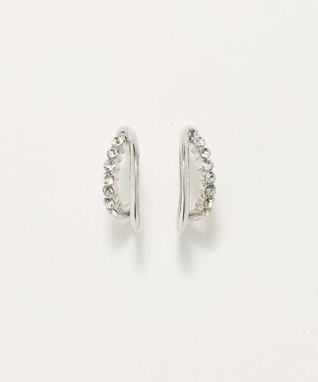 Phoebe 〈アレルギー対応〉ブリリアントダブルフープセラミックピアス　シルバー シルバー