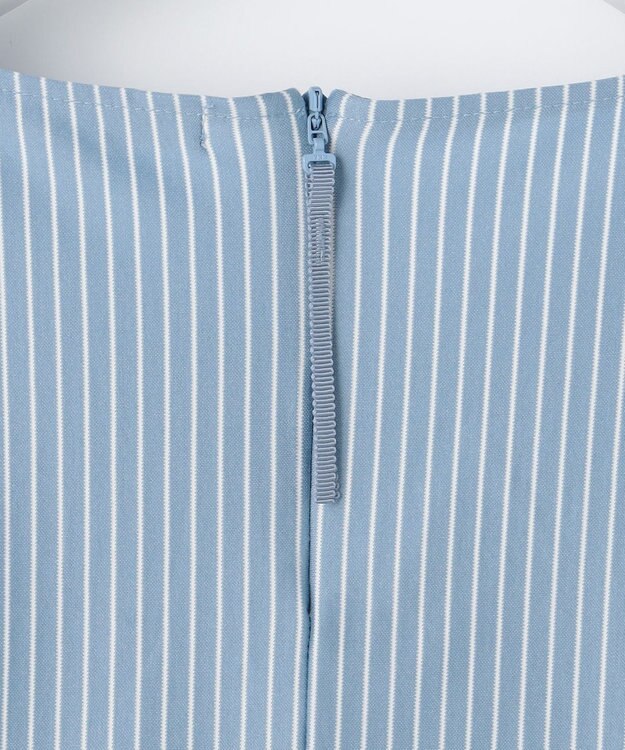 自由区 S ストライプコットンタイプライター サックス×オフ