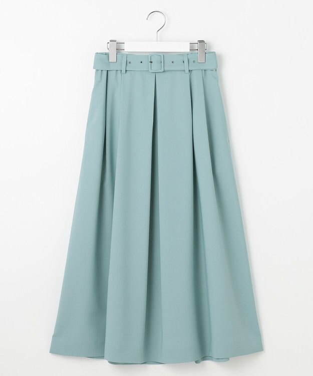 自由区 【洗える】ストレッチライトツイル スカート ライトブルー