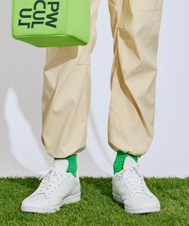 PW CIRCULUS 【撥水加工/ ストレッチ】【MEN】ベルト付 ワイドカーゴパンツ ゴルフ アイボリー系