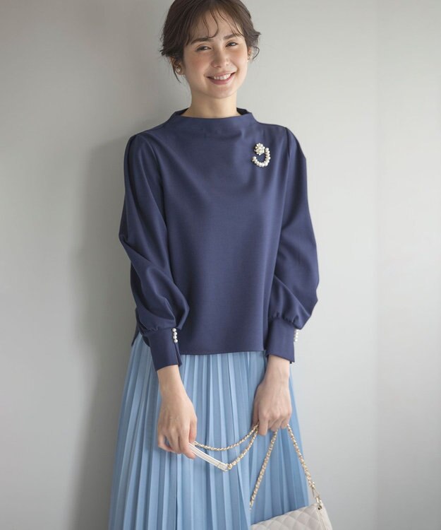 組曲 【WEB限定・2SET】ポンチトップス×プリーツスカートセットアップ ネイビー×ブルー系