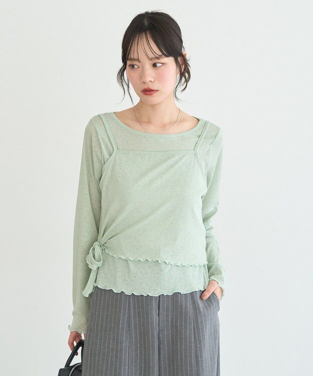 earth music&ecology 【SET2点】ツイストキャミレイヤードカットソー Mint