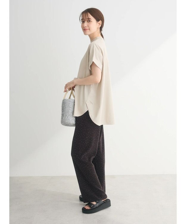 Green Parks 汗染み防止プチハイネックプルオーバー Gray Beige