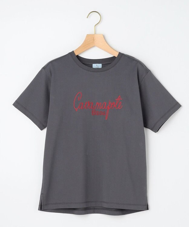 組曲 L 【先行予約】ロゴ刺繍 Ｔシャツ ライトグレー系