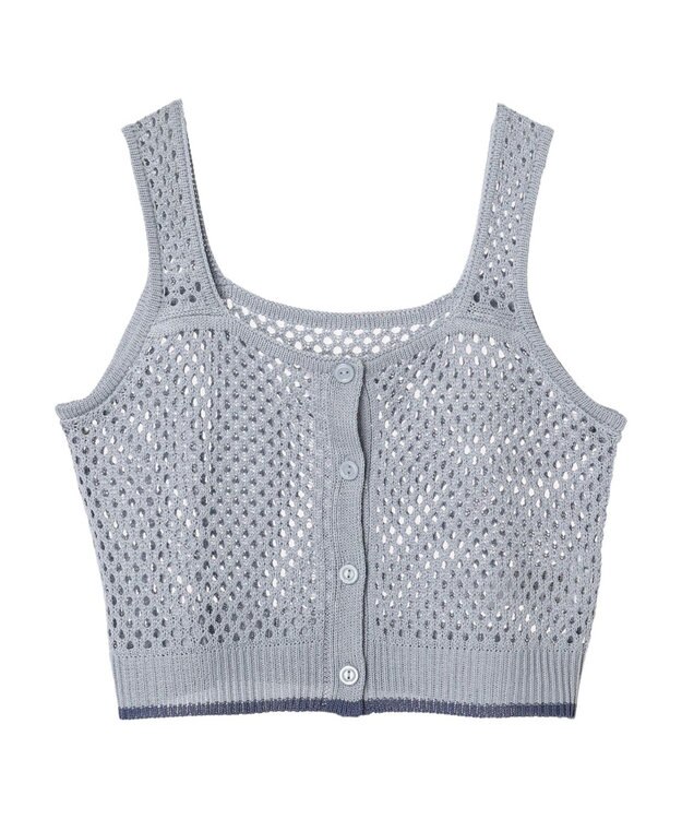 CRAFT STANDARD BOUTIQUE 配色メッシュニットビスチェ Grayish Blue