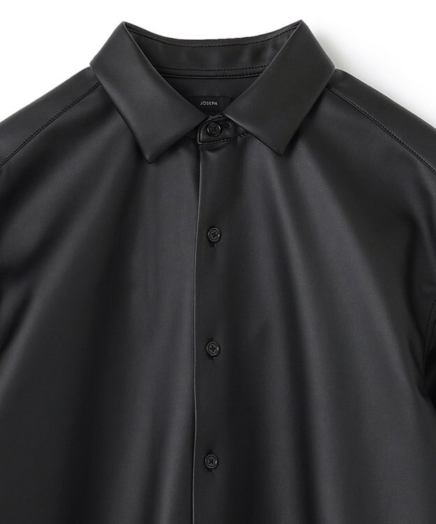 JOSEPH HOMME 【感動的な滑らかさと弾力】シンセティックレザー　シャツ ブラック系