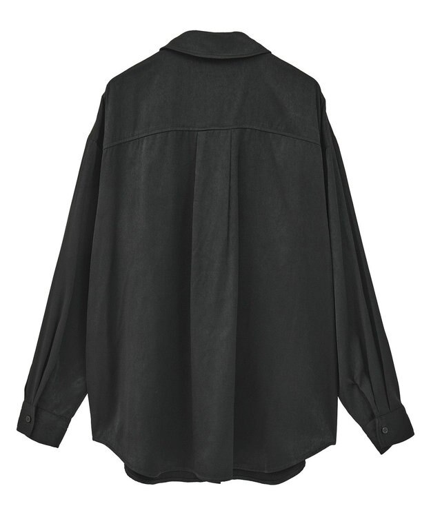 Green Parks ・ＳＵＧＡＲ　ＳＰＯＯＮ　サテンオーバーシャツ Black