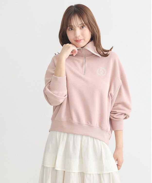 earth music&ecology ハーフＺＩＰプルオーバー Pink