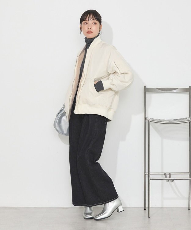 earth music&ecology リバーシブルMA-1 アイボリー