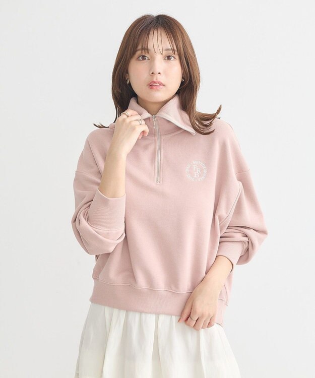 earth music&ecology ハーフＺＩＰプルオーバー Pink