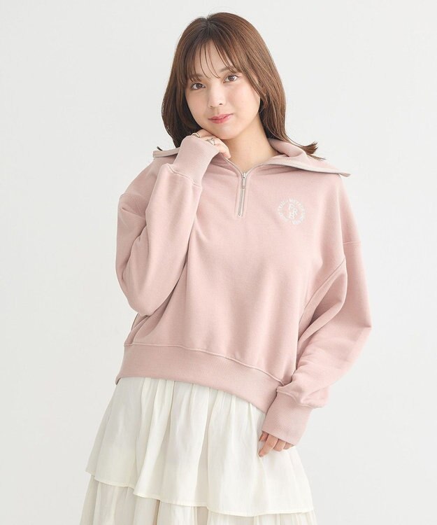 earth music&ecology ハーフＺＩＰプルオーバー Pink