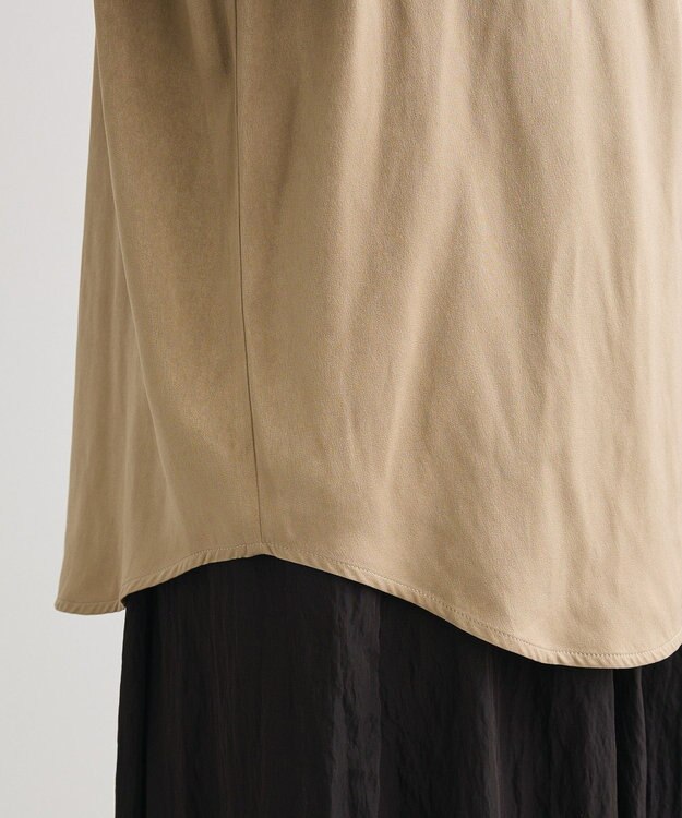 Green Parks ・ＳＵＧＡＲ　ＳＰＯＯＮ　サテンオーバーシャツ Beige