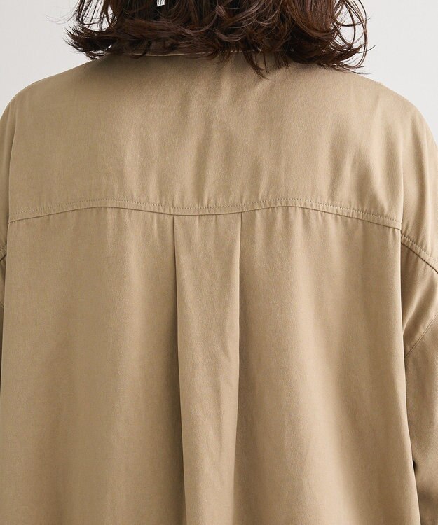 Green Parks ・ＳＵＧＡＲ　ＳＰＯＯＮ　サテンオーバーシャツ Beige