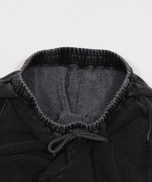 WEGO 【ウエストゴム/SMサイズ展開】裏起毛カーブデザインスウェットパンツ スミクロ