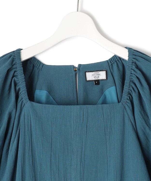 J.PRESS YORK STREET 【WOMEN】コットンワッシャーリラックス ワンピース ピーコックグリーン系