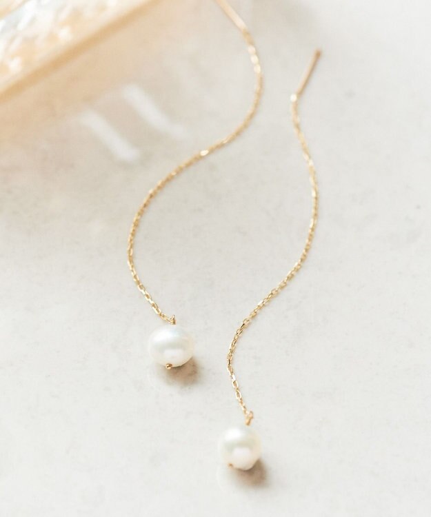 Phoebe 【K10】チェーンパールピアス ゴールド