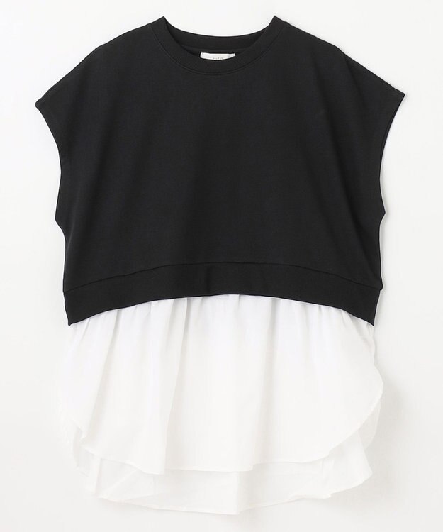 ANY L 裏毛レイヤード風トップス ブラック