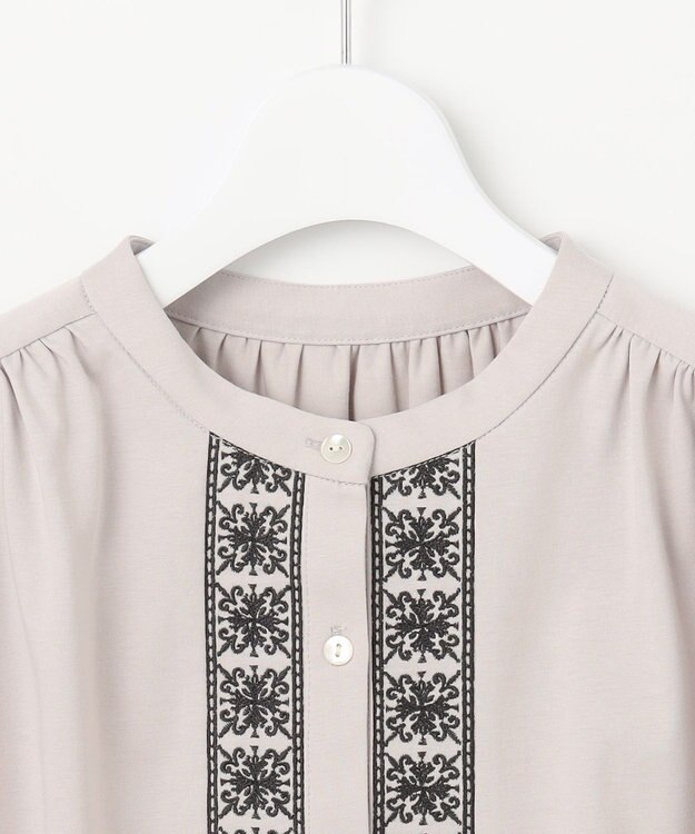 J.PRESS LADIES エンブロイダリージャージー カットソー ライトグレー系