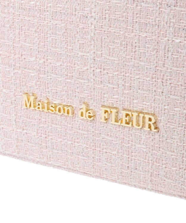 Maison de FLEUR ツイードパールショルダーバッグ Pink