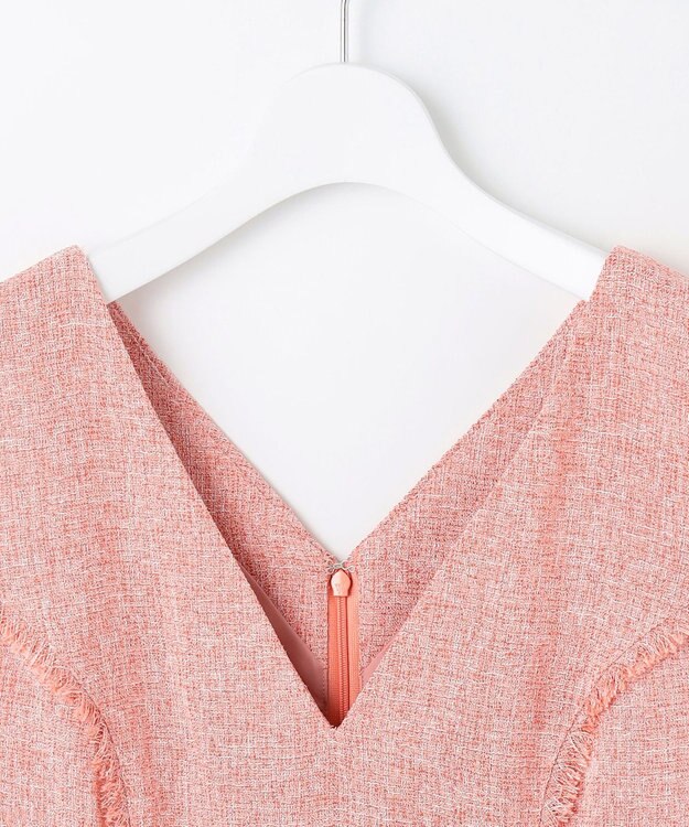 Feroux 【洗える】春ツイード ジャンパースカート ピンク系1