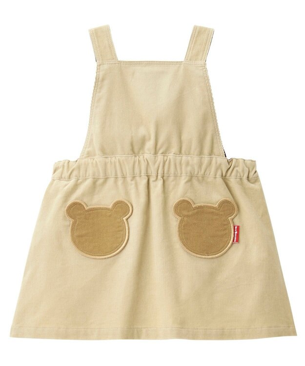 MIKI HOUSE HOT BISCUITS 【70-110cm】 コーデュロイ　ジャンパースカート ベージュ