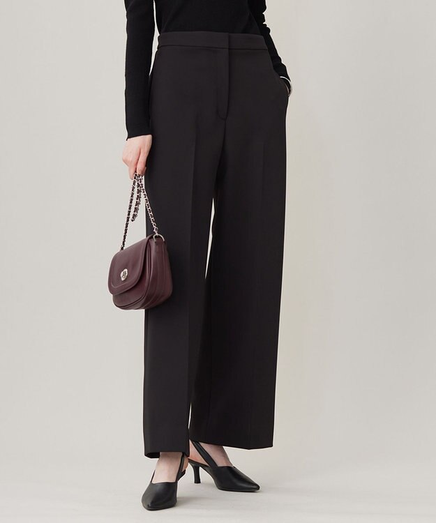 ICB 【洗える】 Peツイルダウンファブリック ワイドパンツ ブラック系