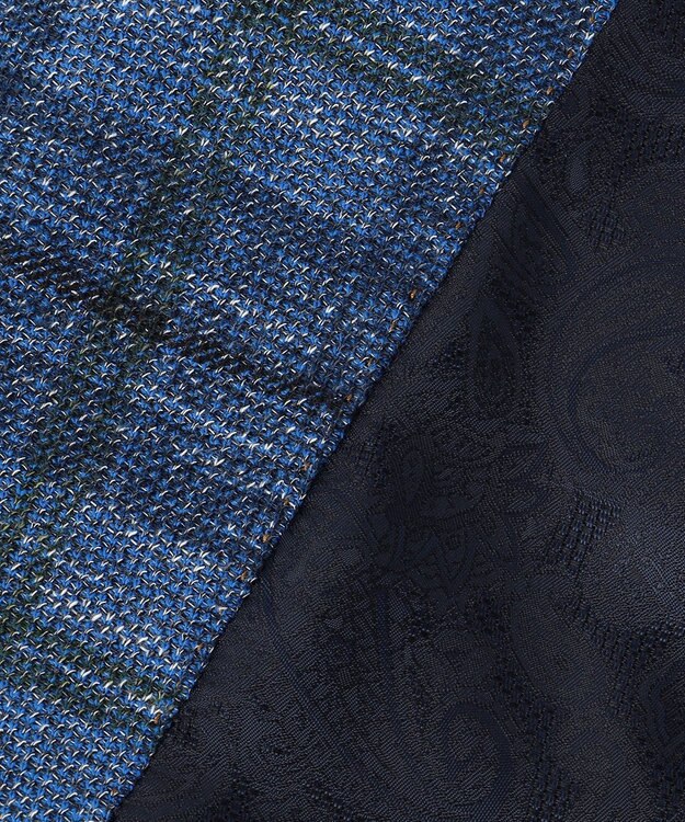 JOSEPH ABBOUD 【イタリア素材/軽量/ストレッチ】サマーツィード ジャージー プリント ジャケット ネイビー系4