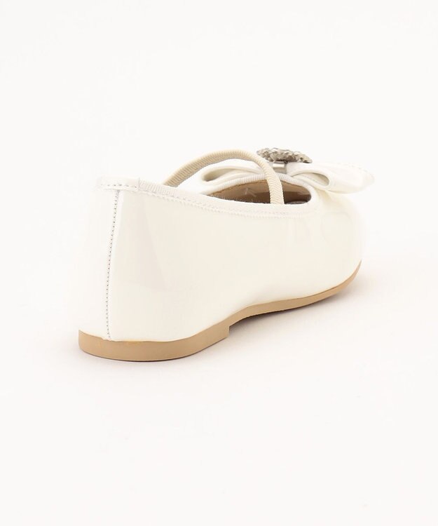ANY KIDS エナメルフラットパンプス オフホワイト